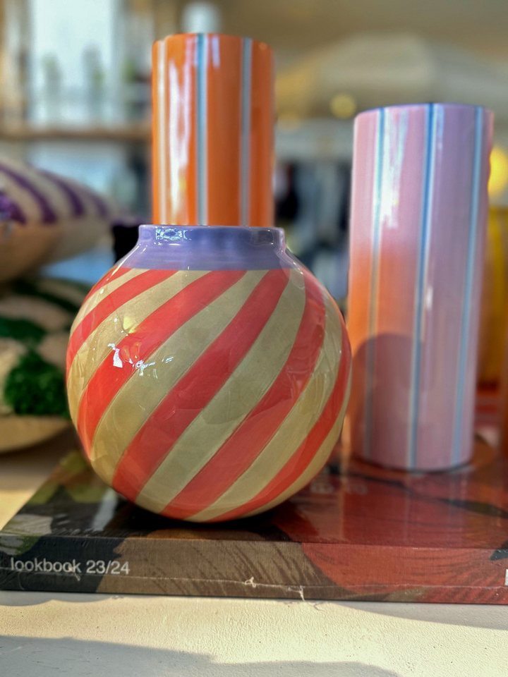 Kersten BV Dekovase Vase STRIPES rosa, Ø16cm von Kersten BV
