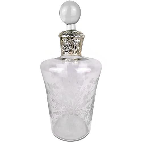 Kersten Elegante Glasflasche mit Schliff Gravur u. Stopfen 14x31cm Deko Wohnen Flakon Flasche Barzubehör Likör Cognac Whiskey Bar von Kersten