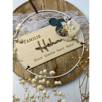 Familien Türschild 3D Personalisiert Mit Trockenblumen, Haustürschild von KerstinsLovelyCraft