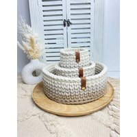 Gehäkelte Körbchen-Brotkorb-Eierkorb-Besteckkorb-Untensilo-Aufbewahrungskorb Im Ombre Look/Boho Gehäkelte Körbchen-Brotkorb-Eierkorb-Besteckkorb-Untensilo-Aufbewahrungskorb Im Ombre Look/Boho von KerstinsLovelyCraft