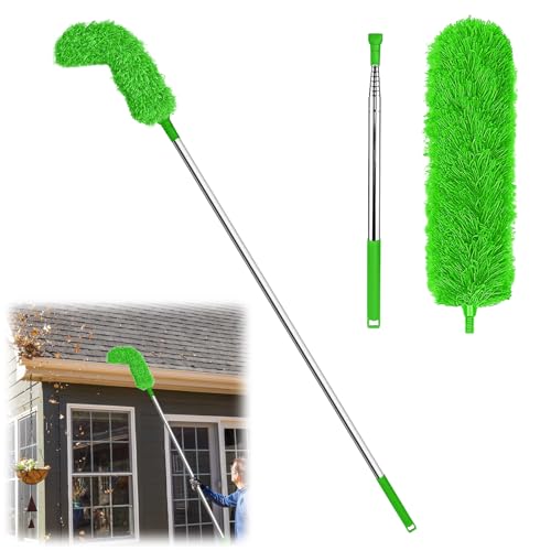 Dachrinnenreiniger, 30 Cm Langer Bürstenkopf, Verstellbarer Winkel, Verlängerte Teleskopstange, Geeignet Für Dach Dachrinnen, Erleichtert Das Entfernen Von Laub Und Schmutz (C) von Kertaym
