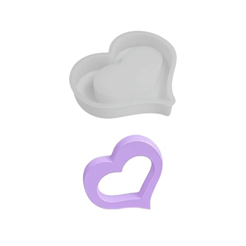 Kertaym Herz Silikonform Für Harz Gießformen Valentine DIY Bastelsets Für Kreative Handarbeiten 3 Größen Crafting Resin Mold (A) von Kertaym