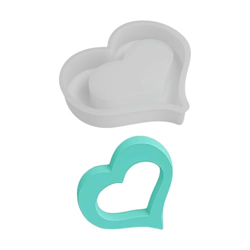 Kertaym Herz Silikonform Für Harz Gießformen Valentine DIY Bastelsets Für Kreative Handarbeiten 3 Größen Crafting Resin Mold (B) von Kertaym