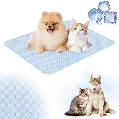 Kertaym Selbstkühlende Kühlmatte Für Hunde Katzen Eisgewebe Kissen Waschbar rutschfest Sofa Käfig Auto Bett In 3 Größen (A) von Kertaym
