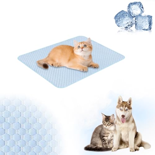 Kertaym Selbstkühlende Kühlmatte Für Hunde Katzen Eisgewebe Kissen Waschbar rutschfest Sofa Käfig Auto Bett In 3 Größen (C) von Kertaym