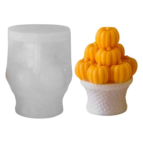 Kertaym Silikonform Kürbis Kerzenformen Herbst Halloween Gießformen Stabil Flexibel Für Kerzen Seife Schokolade Dekoration (A) von Kertaym
