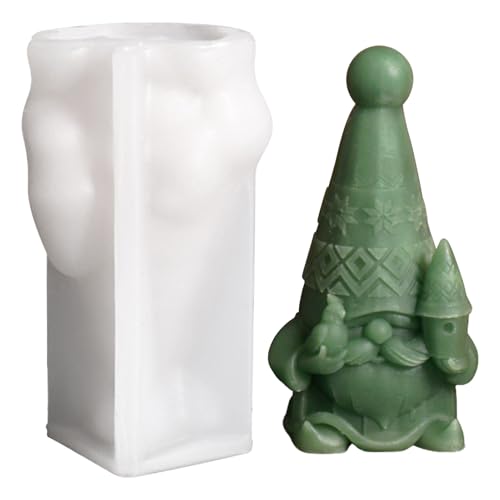 Kertaym Weihnachtszwerg Silikonform 3D DIY Kerzenform Für Handarbeit Geschenk Basteln Weihnachtsdekoration (A) von Kertaym