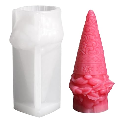 Kertaym Weihnachtszwerg Silikonform 3D DIY Kerzenform Für Handarbeit Geschenk Basteln Weihnachtsdekoration (B) von Kertaym