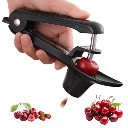 Kirschentkerner,Entkerner Edelstahl,für Hobbybäcker und Kirschliebhaber, Obstkernentferner für sauberes Entsteinen von Kirschen & Oliven – Cherry Pitter (B) von Kertaym