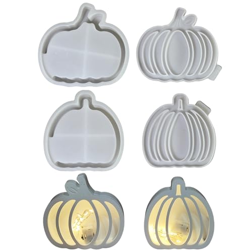 Silikonformen Gießformen Kürbis, 2 Stück Silikonform Halloween, Herbst Gipsformen zum Gießen, Für DIY Dekorationen, Herbst Thanksgiving Geschenke, Kerzen Und Dekoration Party von Kertaym
