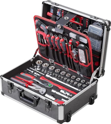 Kerting 230 Pieces – Tool Set – with Wheels – Telescopic Handle/Professional Tool Box Filled/Mobile on Wheels/Complete with Tools Kerting 230 Pieces – Tool Set – with Wheels – Telescopic Handle/Professional Tool Box Filled/Mobile on Wheels/Complete with Tools von Kerting