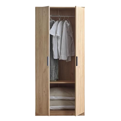 Kerting Kleiderschrank，Schrank Garderobenschrank Schlafzimmerschrank Eicheoptik (1 Fach) von Kerting
