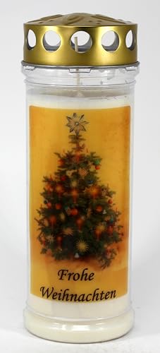 Grabkerze mit Spruch und Motiv Weihnachten, (21x7,5 cm) Grablicht mit 7 Tage Brenndauer (3879), Wetterfestes Trauerlicht mit Deckel, Hochwertige Trauerkerze, Edle Gedenkkerze aus Deutschland Grabkerze mit Spruch und Motiv Weihnachten, (21x7,5 cm) Grablicht mit 7 Tage Brenndauer (3879), Wetterfestes Trauerlicht mit Deckel, Hochwertige Trauerkerze, Edle Gedenkkerze aus Deutschland von Kerzen Junglas