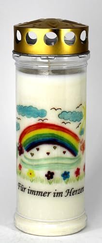 Kerzen Junglas - Grabkerze für Sternenkind, 7 Tage Brenndauer (3951) Grablicht mit Spruch und Motiv, Wetterfester Grabschmuck von Kerzen Junglas