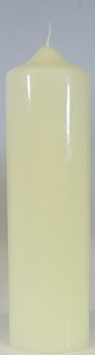Stumpenkerze elfenbein-farbig 25 x 7 cm - Rundkerze 250x70 mm, Kerzenrohling -4713- Kaminkerze zum Basteln und Verzieren von Kerzen Junglas