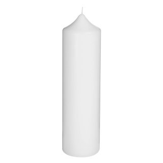 Kerze, Weiss für Taufe, Kommunion 30x6 cm - 8630 - Kerzenrohling, Rundkerze 300x60 mm zum Basteln und Verzieren von Kerzen Junglas