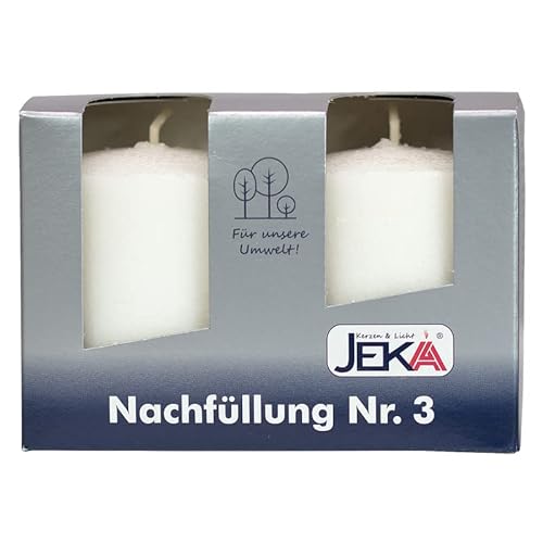 Nachfüller Nr. 3 für Glasgrabkerze ohne Hülle - Brenndauer von bis zu 45 Stunden | Grabkerzen ohne Hülle | Grableuchte - Grabkerzennachfüller ohne Hülle (Brenndauer: bis zu 45 Stunden, 20) von Kerzen & Licht JEKA