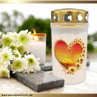 Grablicht Herbst 3 | Personalisiert Herbstmotiv Grabkerze Kerze Friedhof Grabdeko Grabschmuck Herbstdeko Grab von KerzenDietrich