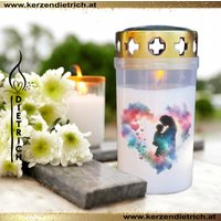 Grablicht Mama | Personalisierbar Grabkerze Zum Muttertag Mutter 18 Grabdeko Grabschmuck Kerze Friedhof von KerzenDietrich