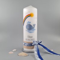 Taufkerze Wal Mit Regenbogen Für Junge Mädchen Taufkerze Wal Mit Regenbogen Für Junge Mädchen von KerzenExpress