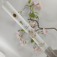 Kerze Zur Kommunion Oder Taufe - Modern & Dezent, Mit Individueller Beschriftung Kerze Zur Kommunion Oder Taufe - Modern & Dezent, Mit Individueller Beschriftung von KerzenOase