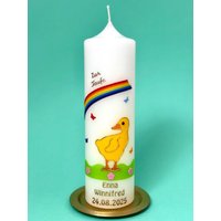 Taufkerze Mit Ente - Individuell Und Hochwertig Gefertigt von KerzenOase