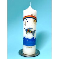 Taufkerze Mit Fisch & Wasser-Motiv - Individuell Und Hochwertig Gefertigt Taufkerze Mit Fisch & Wasser-Motiv - Individuell Und Hochwertig Gefertigt von KerzenOase