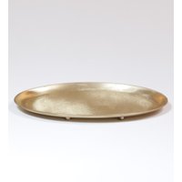 Kerzenteller Messing Oval Mattgold von KerzenPfeilstetter