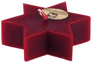 Bienenwachs-Stern Kerze rot 1 Stück von Kerzenfarm Hahn