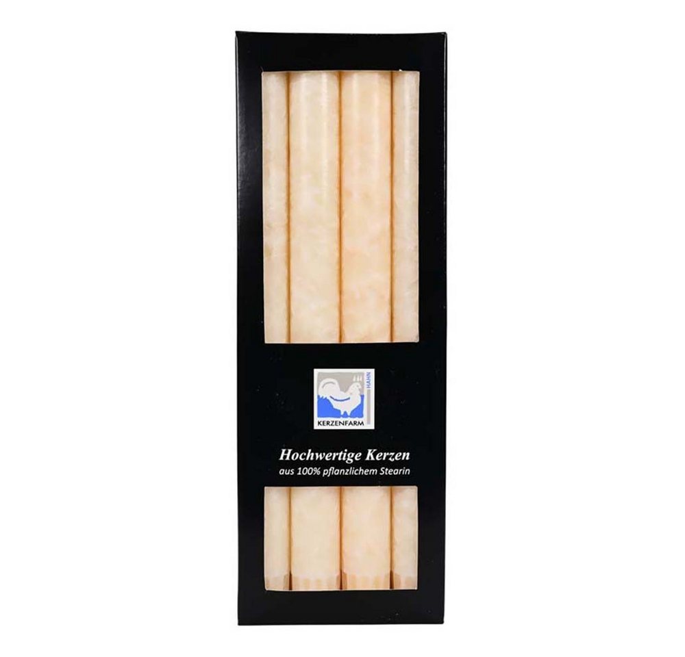 Kerzenfarm Hahn Formkerze Stearin Stabkerze Set - creme von Kerzenfarm Hahn