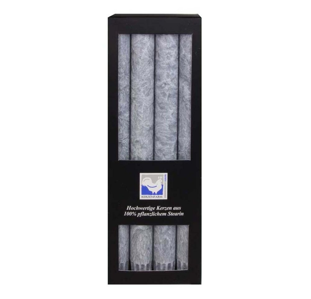 Kerzenfarm Hahn Formkerze Stearin Stabkerze Set - grau von Kerzenfarm Hahn