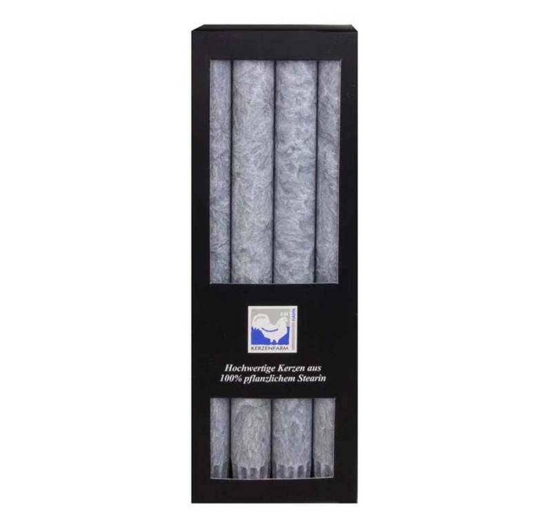 Kerzenfarm Hahn Formkerze Stearin Stabkerze Set - grau von Kerzenfarm Hahn