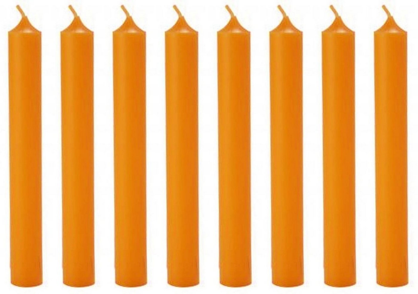 Kerzenfarm Hahn Tafelkerze (Packung, 8-tlg., Pack), Stabkerzen 8er Set im rustikalen Stil Farbe MANDARIN. Rustikales von Kerzenfarm Hahn