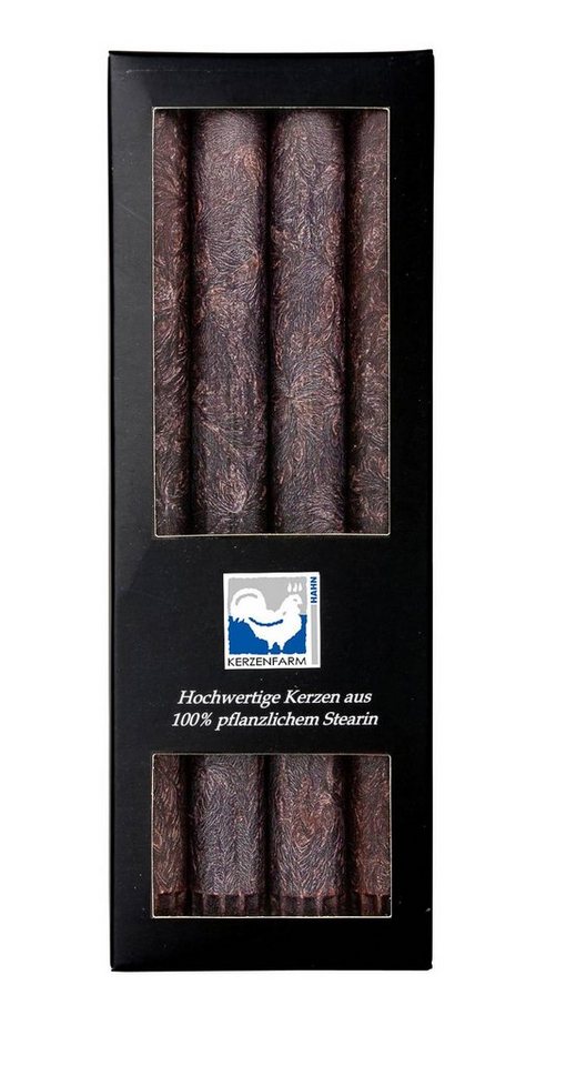 Kerzenfarm Hahn Tafelkerze stabkerze anthrazit 22x250mm 4er Set 100% stearin von Kerzenfarm Hahn