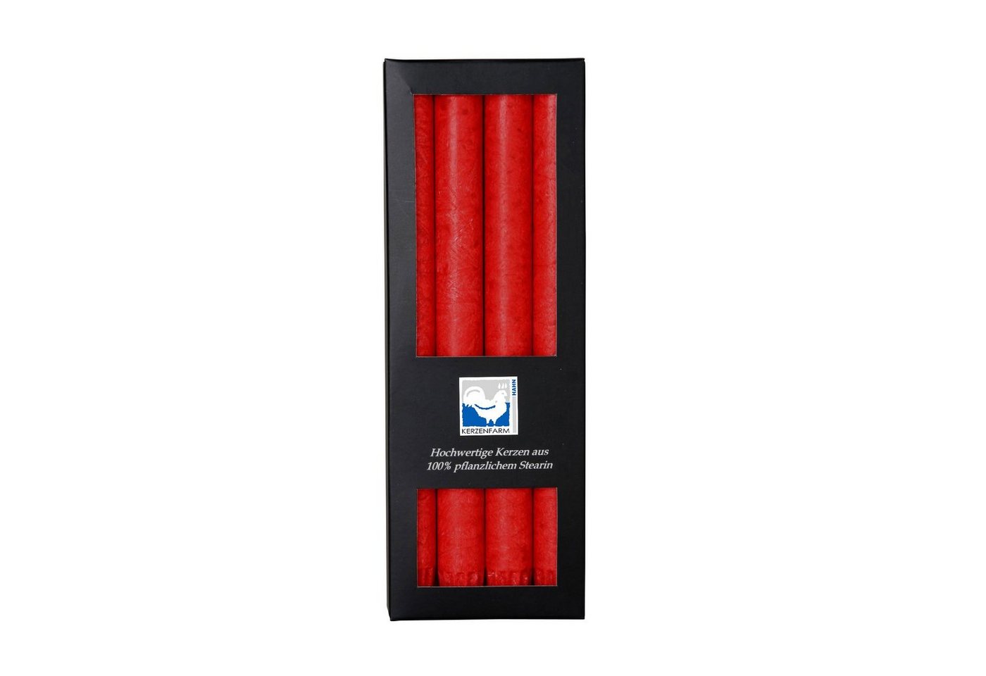 Kerzenfarm Hahn Tafelkerze stabkerze rot 22x250mm 4er Set 100% stearin von Kerzenfarm Hahn
