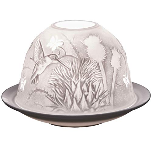 plaristo Clover Teelichthalter mit 6,5 cm hoch Porzellan Dome Light, weiß von Kerzenfarm