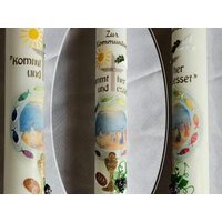 Kommunionkerze, Bunt, Personalisiert Mit Name Und Datum, Handverziert, Handarbeit, Ganz Individuell, Motto 2025, Kommt Her Essen von KerzenfeeWeiden