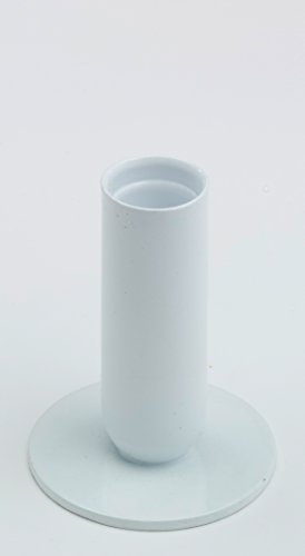 Kerzenleuchter Eisen weiß H 8 cm, geeignet für Kerzen Ø 2-2,5 cm, Stabkerzen, Leuchterkerzen, Spitzkerzen von Kerzenhalter