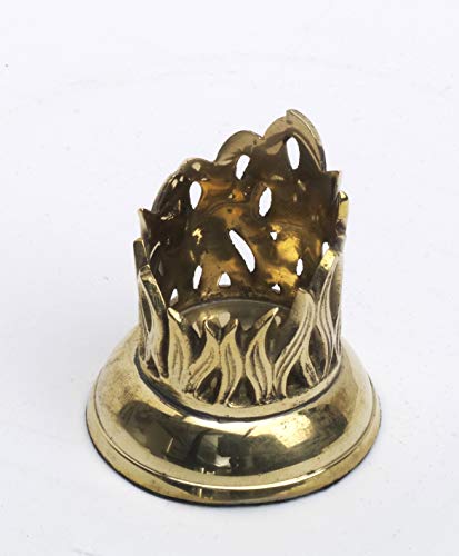Kerzenleuchter Flammen Design für Ø 3 cm Kerzen, Messing Gold von Kerzenhalter