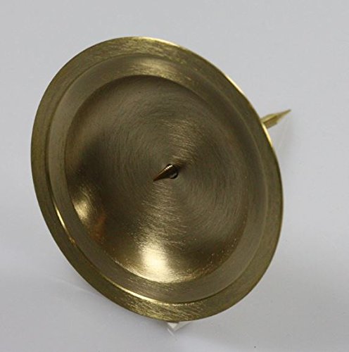 Kerzenstecker, Kranzteller Gold Messing Matt Innen Durchmesser 5 cm, Außen Durchmesser 7 cm, mit abschraubbaren Dorn von Kerzenhalter