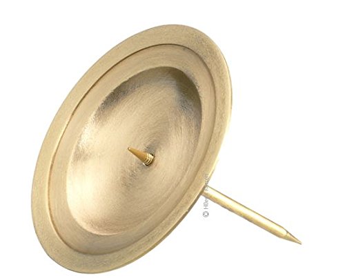 Kerzenstecker, Kranzteller Gold Messing Matt Innen Durchmesser 8 cm, Außen Durchmesser 13 cm, mit abschraubbaren Dorn von Kerzenhalter