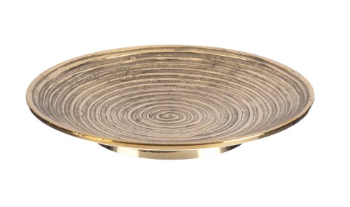 Kerzenteller Spiral Design Messing Gold für bis Ø 10 cm Kerzen von Kerzenteller