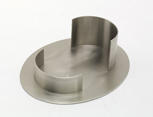 Kerzenhalter Oval aus Messing vernickelt Silber (Innen 9 x 5 cm) für Ellipsenkerzen, Ovalkerzen von Kerzenhalter