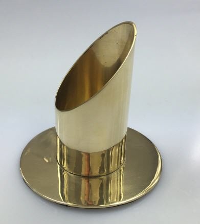 Langkerzen Kerzenleuchter Messing Gold poliert für Ø 30 mm für Kerzen, Altarkerzen, Taufkerzen, Hochzeitskerzen, Kommunionskerzen von Metzger