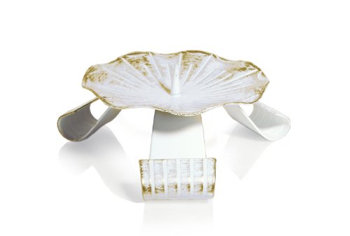 Kerzenhalter Dreifuß Eisen weiß/Gold gelackt mit Dorn Ø 10 cm ideal für Taufkerzen, Kommunionkerzen, Hochzeitskerzen von Metzger