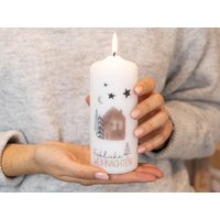 Adventskerze Und Weihnachtskerze "Fröhliche Weihnachten" Inkl. Passender Postkarte Geschenkbox von Kerzenonkel