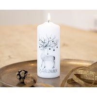 Adventskerze Und Weihnachtskerze "Winterzauber" Inkl. Passender Postkarte Geschenkbox von Kerzenonkel