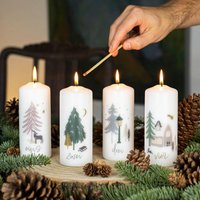 Adventskerzen Mit Zahlen "Winterwald" - Hochwertige Kerzen Für Den Advent von Kerzenonkel