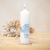 Taufkerze Boot Und Wellen - Finn von Kerzenonkel