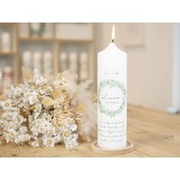 Taufkerze Eukalyptus - Luca Meine Taufe Für Jungen Und Mädchen von Kerzenonkel